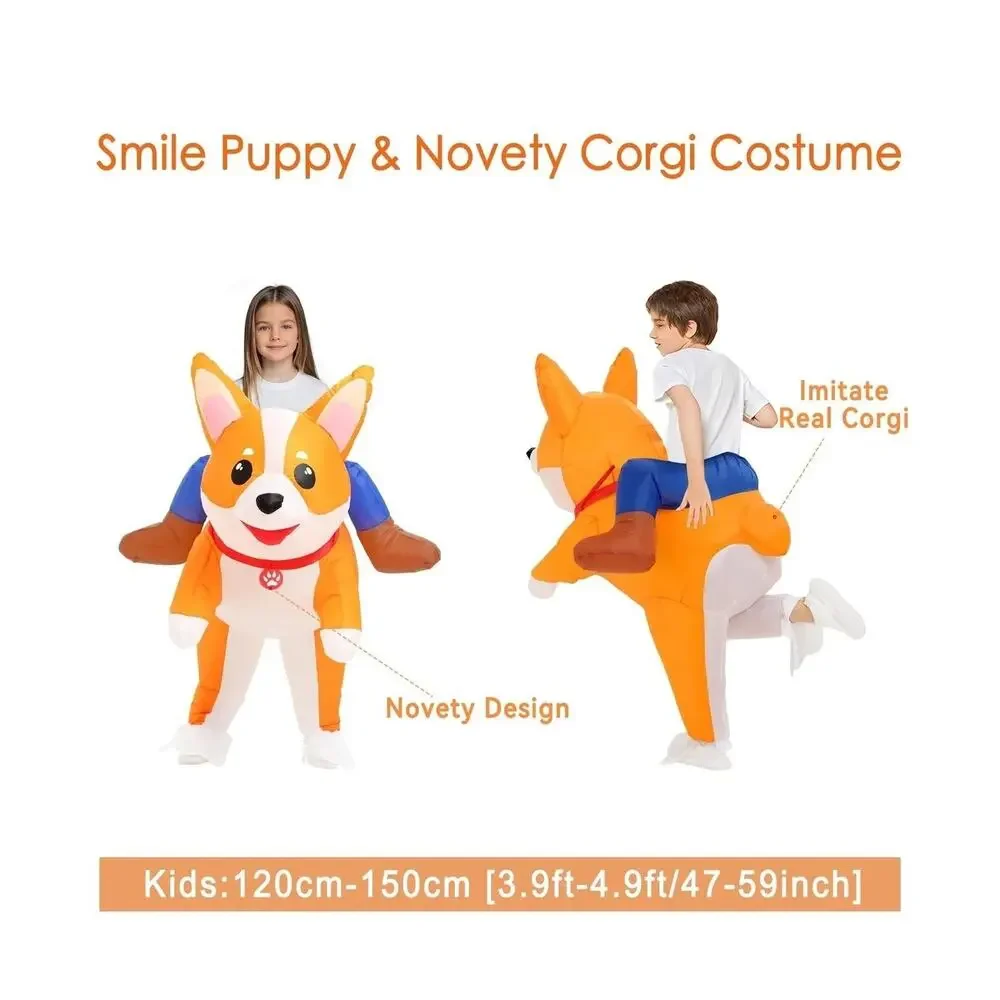 Inflatable Costumes Dog Costume Halloween Blow Up Ride on Corgi Costume Animal